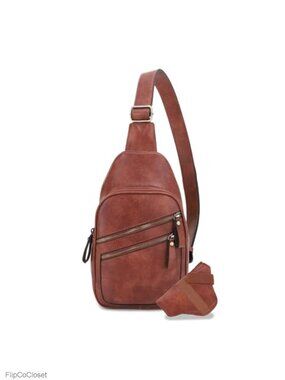 Faux Leather Concealed Carry Crossbody Sling Bag Purse